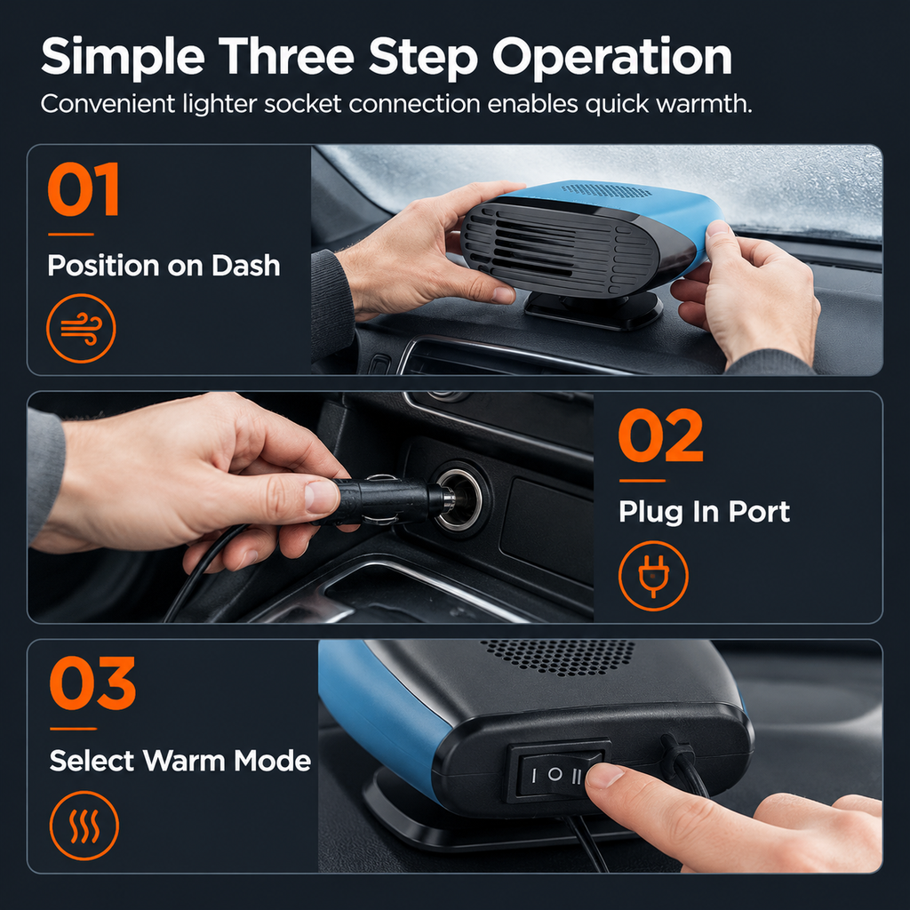 🔥Mini 12V Car and Defroster Fan for Windshield Defogging and Heating