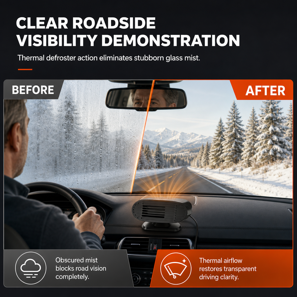 🔥Mini 12V Car and Defroster Fan for Windshield Defogging and Heating