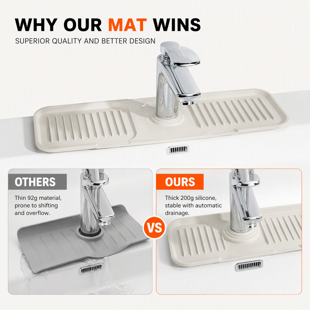 Silicone Faucet Splash Guard and Drain Mat