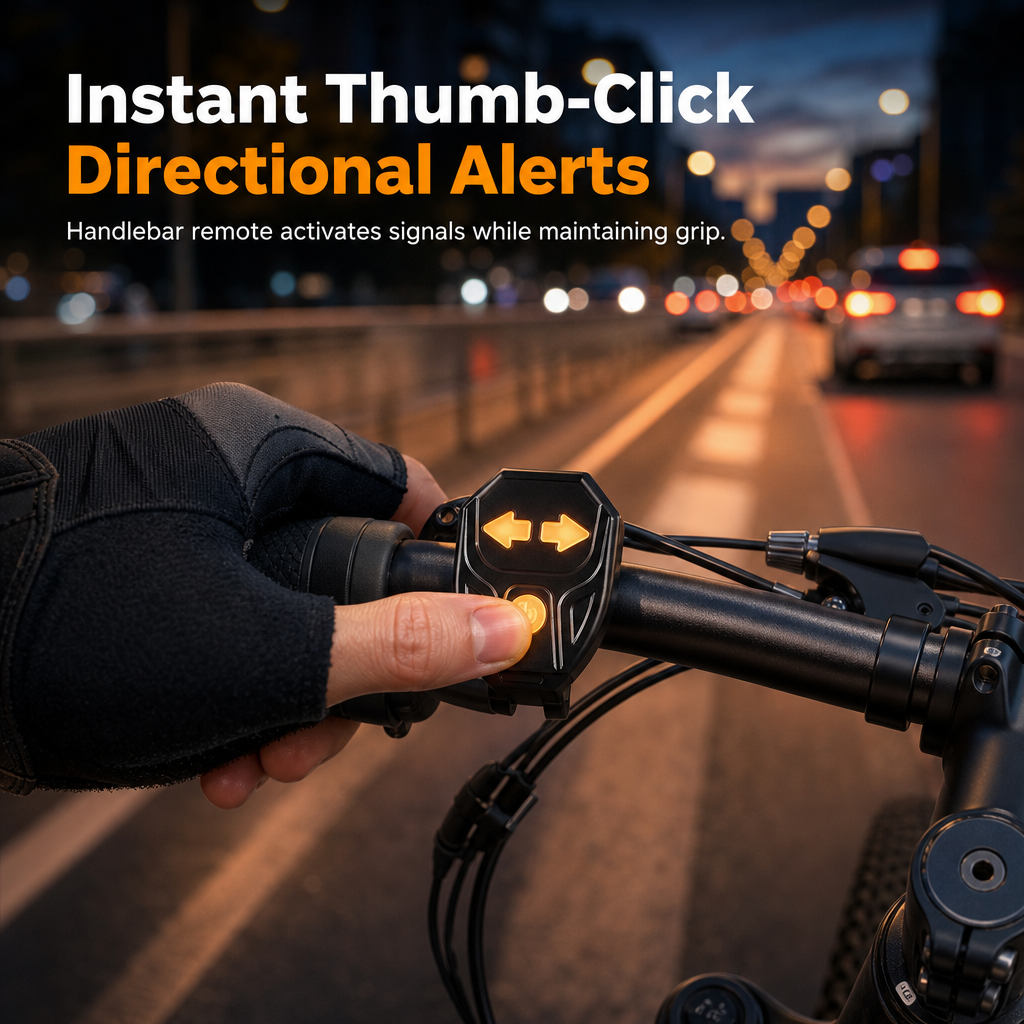 🚴🖱️USB-Rechargeable Bike Turn Signal Tail Light |  For Night Commuter Cycling Safety🚦