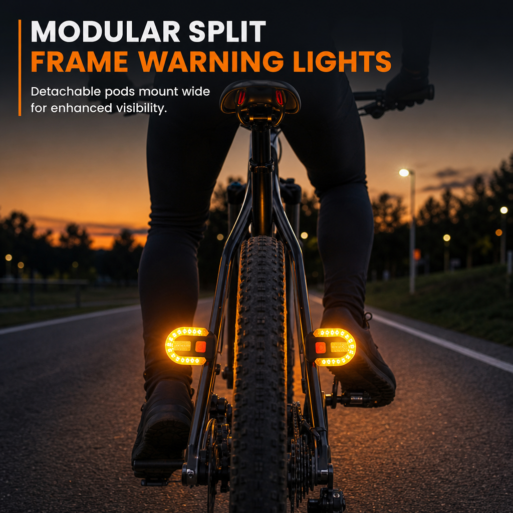 🚴🖱️USB-Rechargeable Bike Turn Signal Tail Light |  For Night Commuter Cycling Safety🚦