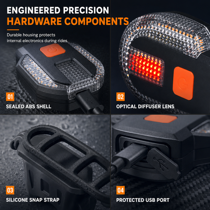 🚴🖱️USB-Rechargeable Bike Turn Signal Tail Light |  For Night Commuter Cycling Safety🚦
