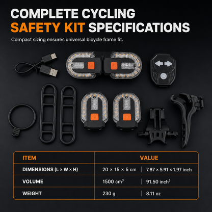🚴🖱️USB-Rechargeable Bike Turn Signal Tail Light |  For Night Commuter Cycling Safety🚦