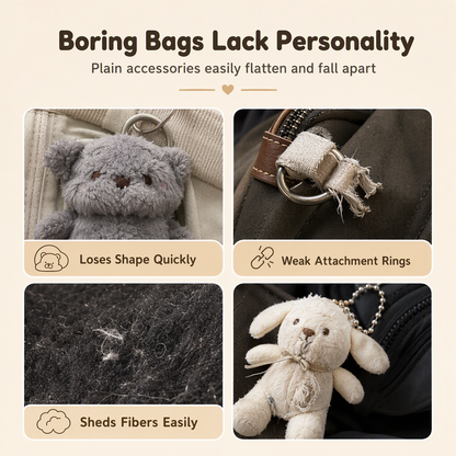Cute Plush Animal Keychain for Backpacks and Keys