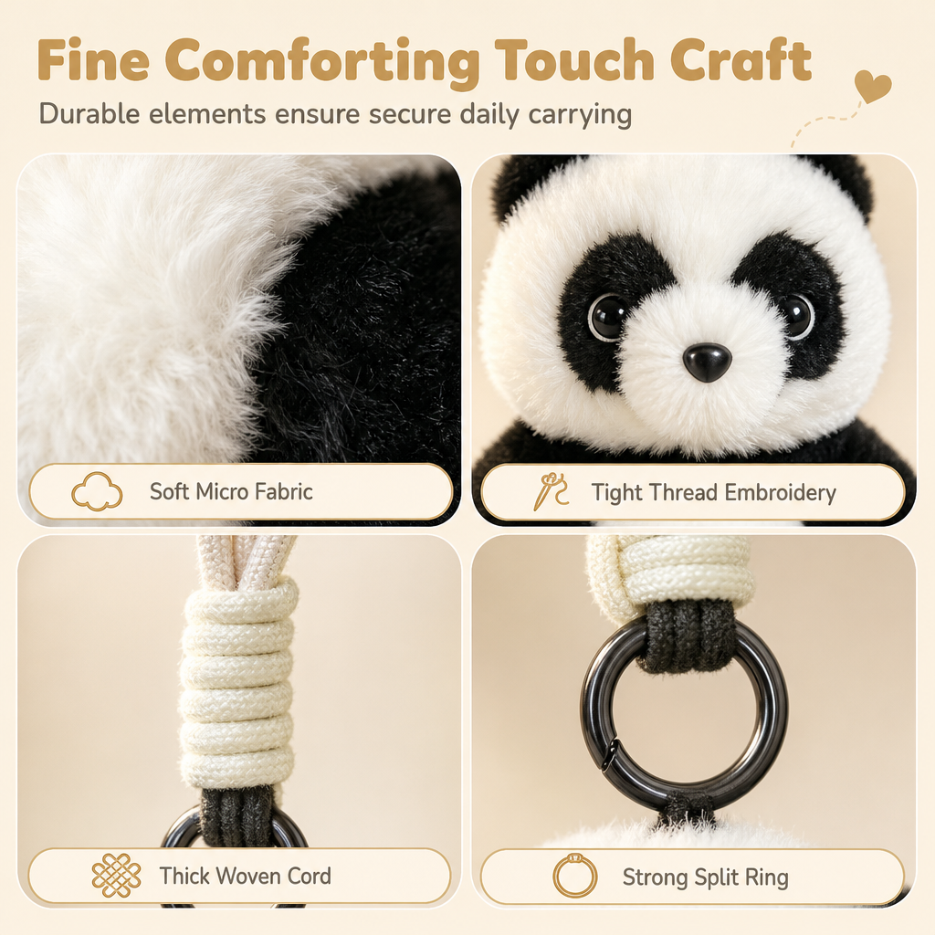 Cute Plush Animal Keychain for Backpacks and Keys