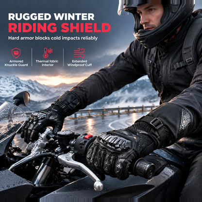 🏍️ 50% Off Now ✨ Winter Motorcycle Riding Gloves — Waterproof & Knuckle Armor ❄️