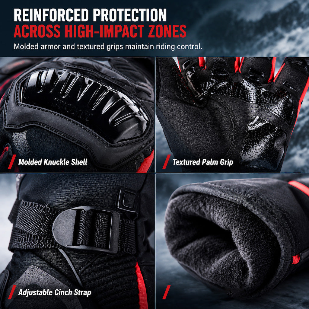 🏍️ 50% Off Now ✨ Winter Motorcycle Riding Gloves — Waterproof & Knuckle Armor ❄️