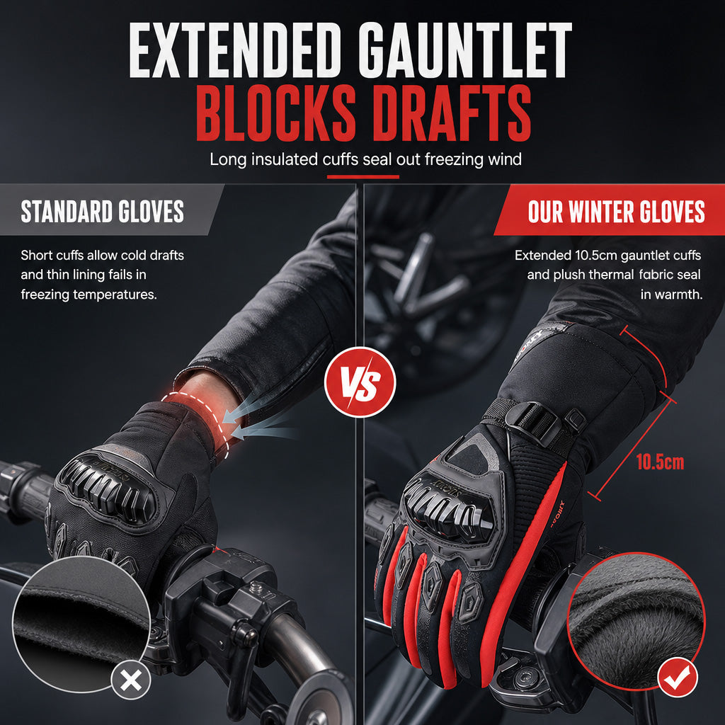 🏍️ 50% Off Now ✨ Winter Motorcycle Riding Gloves — Waterproof & Knuckle Armor ❄️
