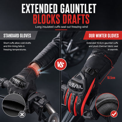 🏍️ 50% Off Now ✨ Winter Motorcycle Riding Gloves — Waterproof & Knuckle Armor ❄️