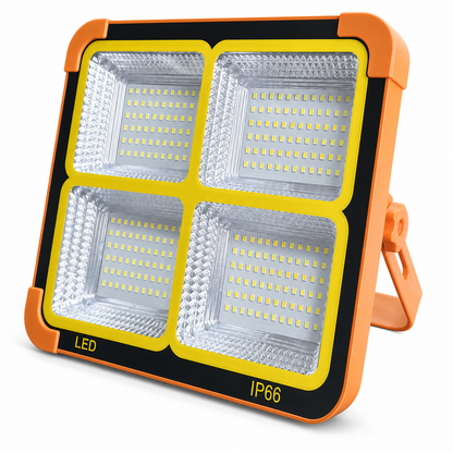 Solar Powered Portable Emergency Light and Outdoor Camping Floodlight with USB Phone Charging Function