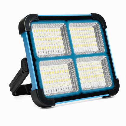 Solar Powered Portable Emergency Light and Outdoor Camping Floodlight with USB Phone Charging Function