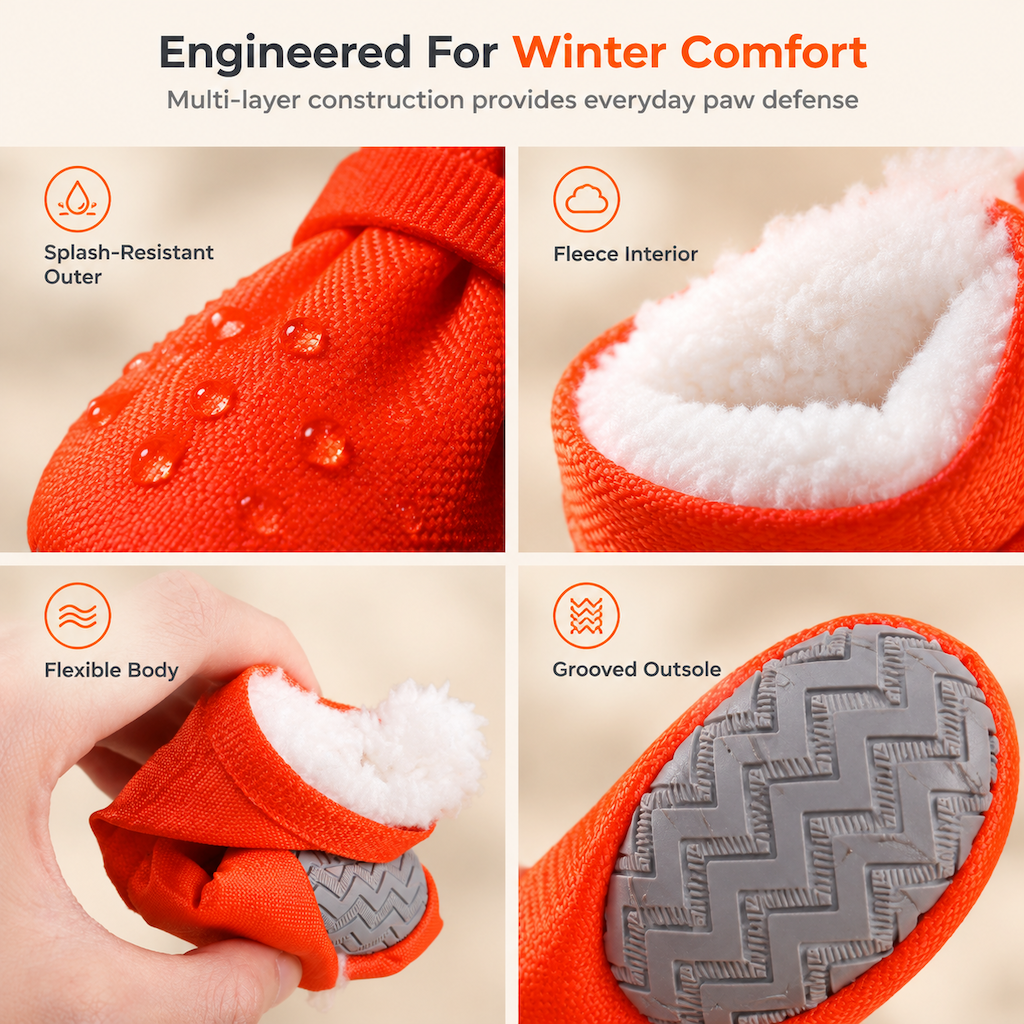 🥳2026 HOT SALE🥳💞50K+ SOLD! 🐕❄️ 50% OFF! Winter Warm Waterproof Dog Boots – plush lining, non-slip rubber soles & water-resistant shell. Keep paws warm & safe on winter walks! 🛡️✅