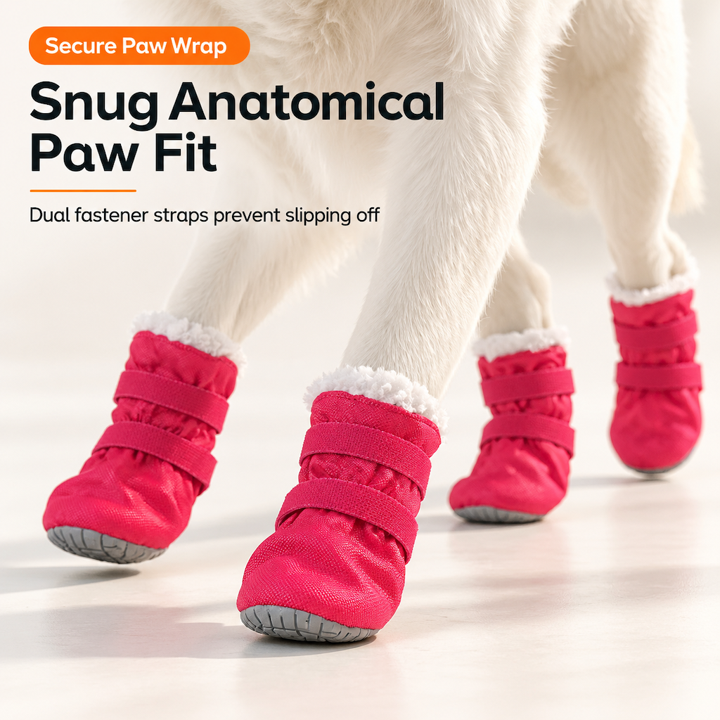 🥳2026 HOT SALE🥳💞50K+ SOLD! 🐕❄️ 50% OFF! Winter Warm Waterproof Dog Boots – plush lining, non-slip rubber soles & water-resistant shell. Keep paws warm & safe on winter walks! 🛡️✅