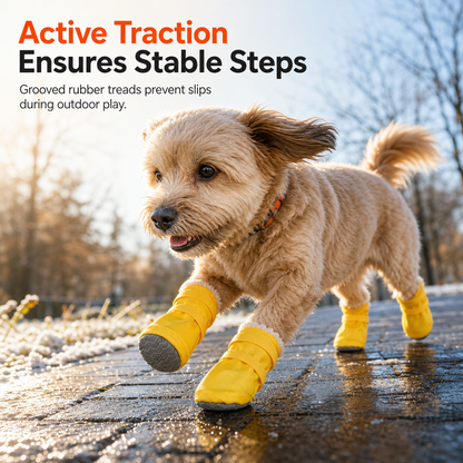 Waterproof Warm Winter Dog Boots with Non-Slip Soft Soles