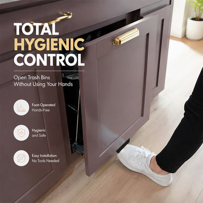 Stainless Steel Hands-Free Foot-Operated Cabinet Pull Handle