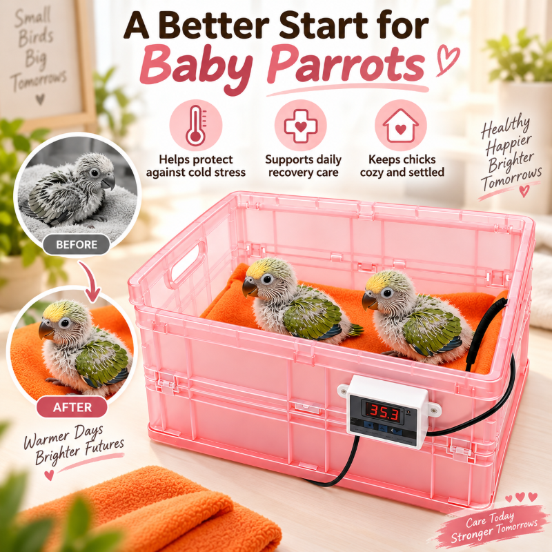 Foldable Parrot Brooder Box with Digital Thermostat