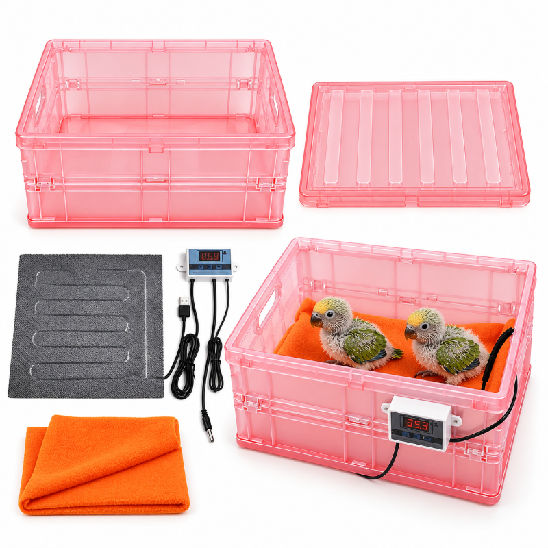 Foldable Parrot Brooder Box with Digital Thermostat