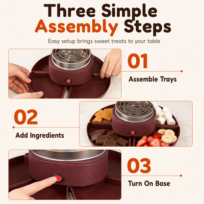 ⏳Limited-time 50% off⏰2-in-1 Electric Chocolate Fondue Melting Pot and Roaster Set with Fruit Platter for Parties⚡♨️🧁