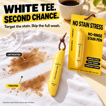 🧼 Portable Dual-Head Stain Remover Pen✨ Instant No-Rinse Emergency Spot Cleaner for Clothes, Oil & Coffee Stains
