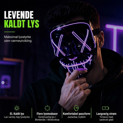 ⏳Kun for en kort tid – 50% RABATT ⏰Halloween LED-lysmasker