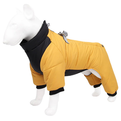 Cozy Waterproof Dog Coat With Built-in Harness