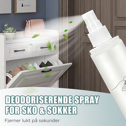 Høyeffektiv deodoriserende og antibakteriell spray for sko og sokker