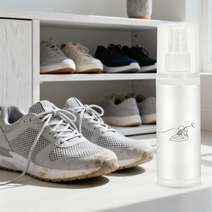 Høyeffektiv deodoriserende og antibakteriell spray for sko og sokker