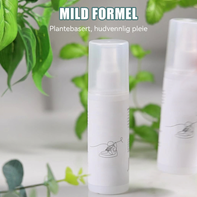 Høyeffektiv deodoriserende og antibakteriell spray for sko og sokker