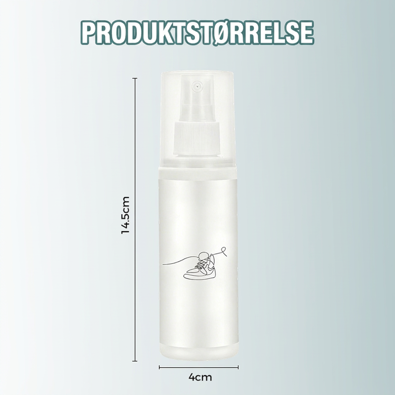 Høyeffektiv deodoriserende og antibakteriell spray for sko og sokker
