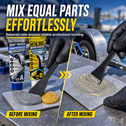 🥳2026 HOT SALE🥳💞50K+ SOLD! 🔧⛵ 50% OFF! Boat Trailer Metal Repair Glue – two-component AB adhesive, mixes easily & bonds metal mudguards firmly. Vibration-proof, waterproof, heavy-duty repair! 🛡️💪