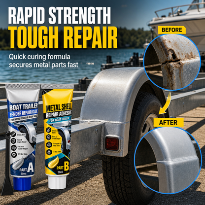 🥳2026 HOT SALE🥳💞50K+ SOLD! 🔧⛵ 50% OFF! Boat Trailer Metal Repair Glue – two-component AB adhesive, mixes easily & bonds metal mudguards firmly. Vibration-proof, waterproof, heavy-duty repair! 🛡️💪