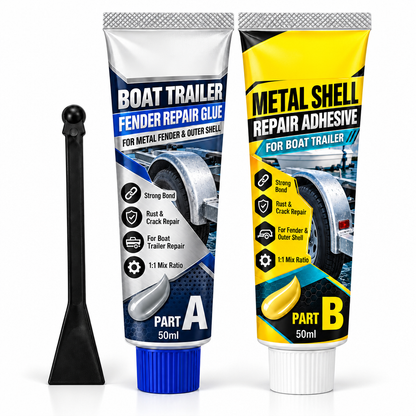 🥳2026 HOT SALE🥳💞50K+ SOLD! 🔧⛵ 50% OFF! Boat Trailer Metal Repair Glue – two-component AB adhesive, mixes easily & bonds metal mudguards firmly. Vibration-proof, waterproof, heavy-duty repair! 🛡️💪