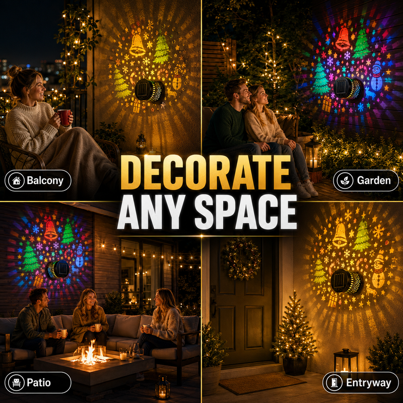 🎄 50% OFF NOW! ✨ Solar Decorative Wall Light – Festive Light Patterns, Auto On/Off & IP65 Waterproof – For Gardens, Balconies & Courtyards 🏡