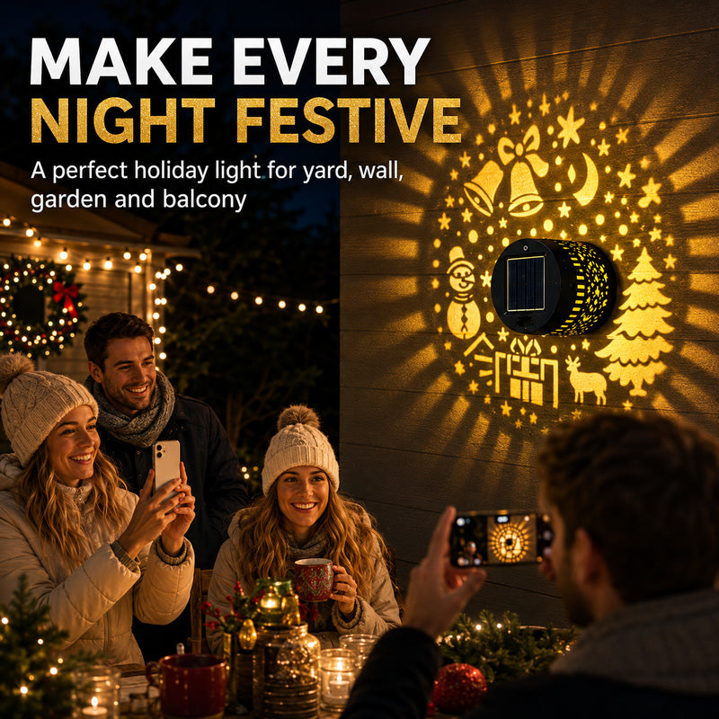 🎄 50% OFF NOW! ✨ Solar Decorative Wall Light – Festive Light Patterns, Auto On/Off & IP65 Waterproof – For Gardens, Balconies & Courtyards 🏡