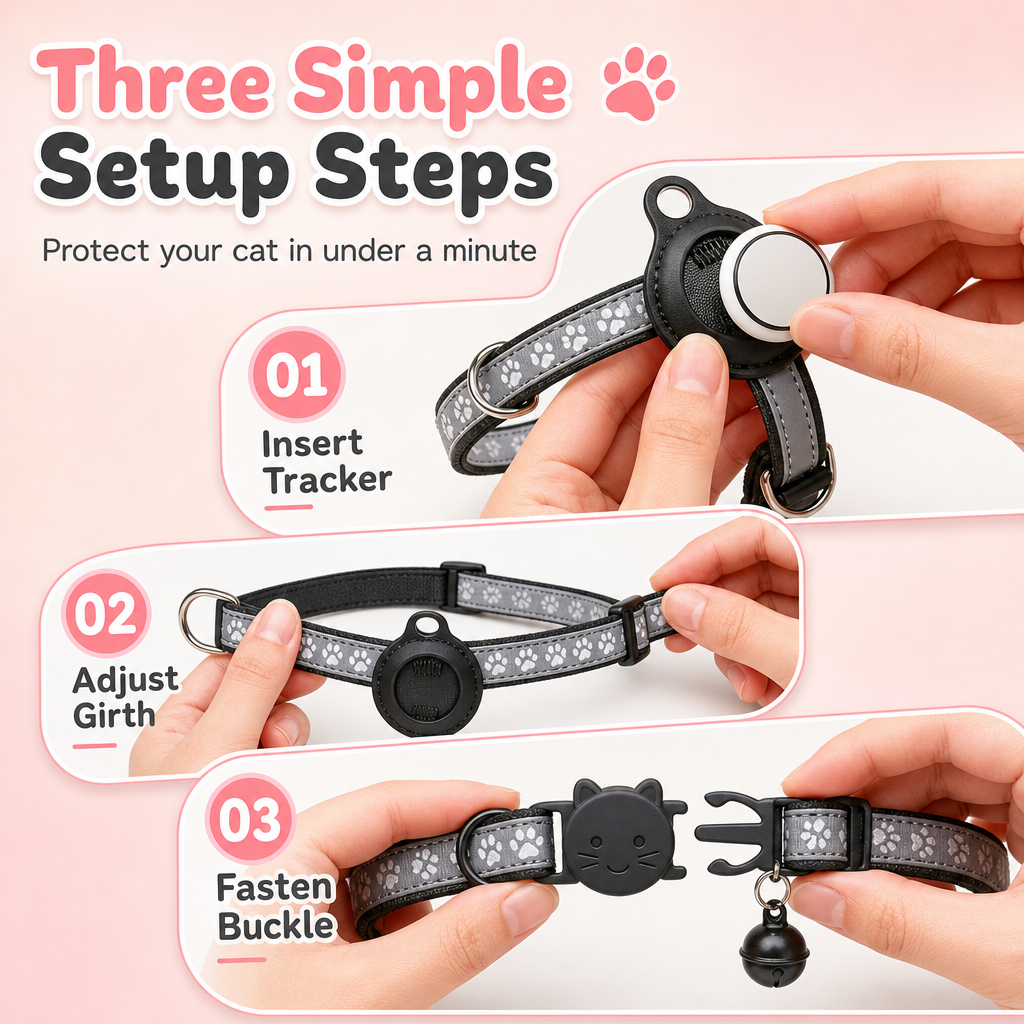 ⏳🔥LIMITED-TIME 50% OFF! ⏰Reflective Cat Collar with Waterproof Smart Pet Tracker Locator🐱✨