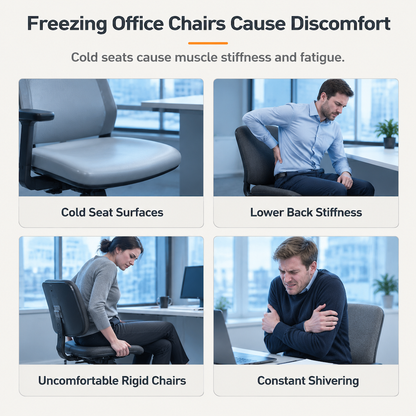 Winter Thickened Plush Integrated Heated Seat Cushion with Backrest Removable and Washable Warm Chair Pad for Office and Student Desk Chairs