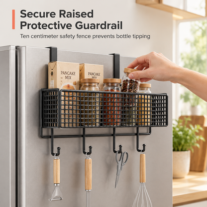 Refrigerator Side Storage Rack for Kitchen Organization