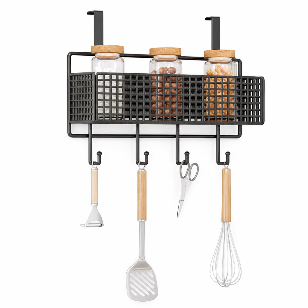 Refrigerator Side Storage Rack for Kitchen Organization