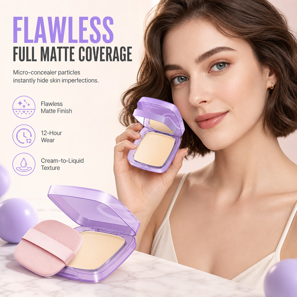 ✨ LIMITED-TIME 50% OFF! 💖 Full Coverage Matte Foundation – Creamy Texture, Easy Blending & Smooth-Looking Skin 💄