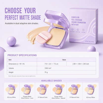✨ LIMITED-TIME 50% OFF! 💖 Full Coverage Matte Foundation – Creamy Texture, Easy Blending & Smooth-Looking Skin 💄