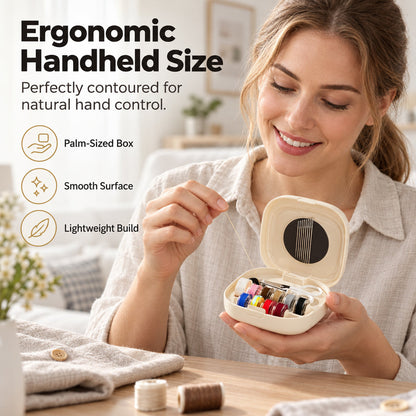Mini Portable Magnetic Sewing Kit with Rolling Thread Spools