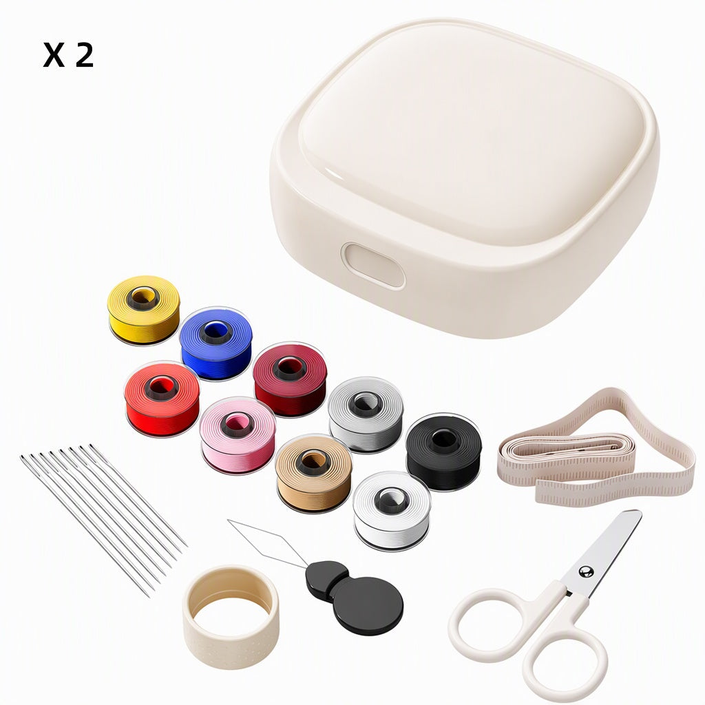 Mini Portable Magnetic Sewing Kit with Rolling Thread Spools