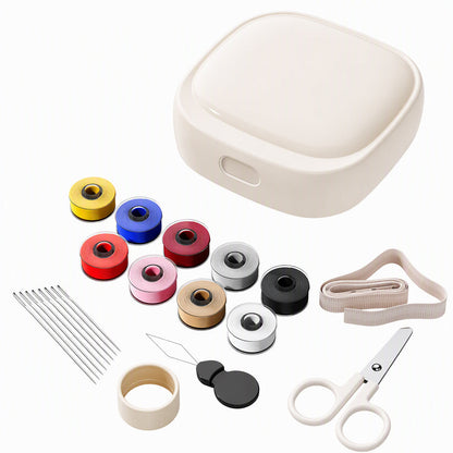 Mini Portable Magnetic Sewing Kit with Rolling Thread Spools