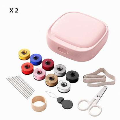 Mini Portable Magnetic Sewing Kit with Rolling Thread Spools