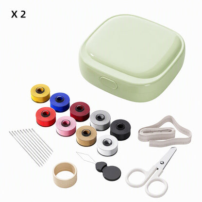 Mini Portable Magnetic Sewing Kit with Rolling Thread Spools