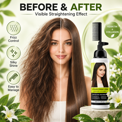 Hair Straightening Cream with Comb Applicator