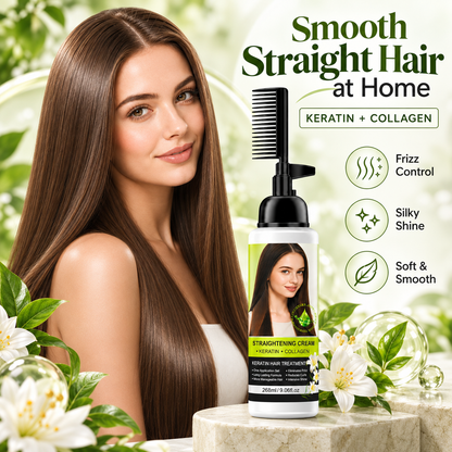 Hair Straightening Cream with Comb Applicator
