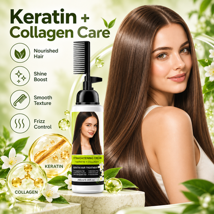 Hair Straightening Cream with Comb Applicator