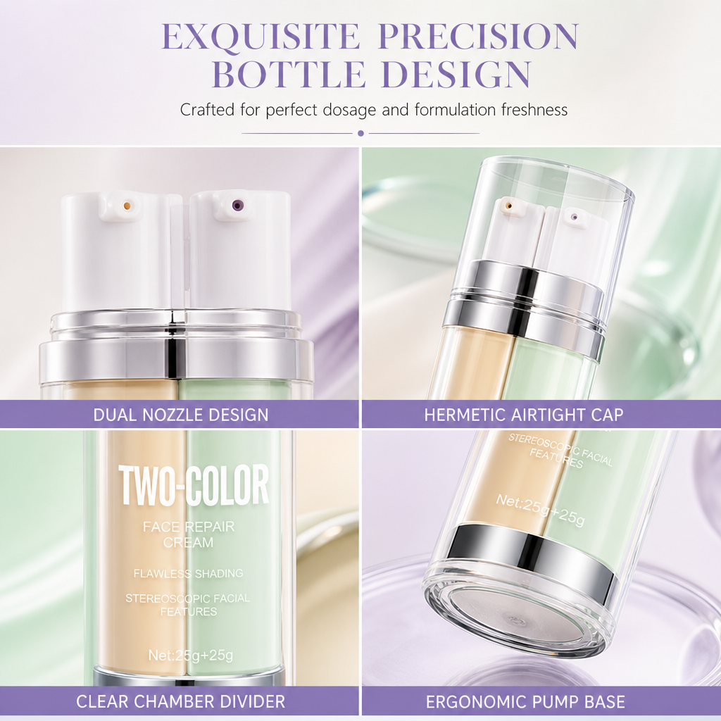 🔥50K+ SOLD🔥Dual Tube Dual Color Makeup Primer and BB Cream Liquid Moisturizing Skin Brightening Concealer