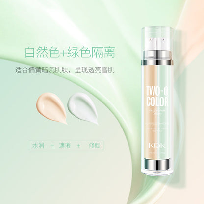 🔥50K+ SOLD🔥Dual Tube Dual Color Makeup Primer and BB Cream Liquid Moisturizing Skin Brightening Concealer